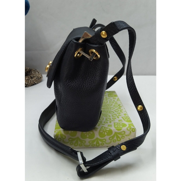 Marc by Marc Jacobs Black Pebbled Leather Pushlock Flap Closure Crossbody Bag - Picture 4 of 16